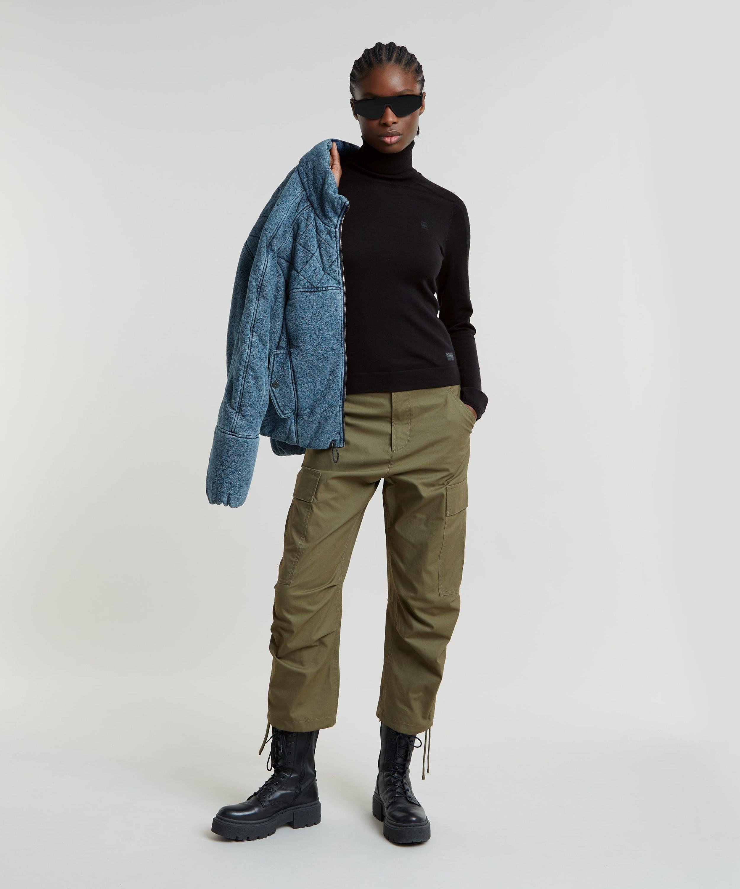 【公式ショップ】CARGO CROPPED DRAWCORD PANTS/クロップドカーゴパンツ ジースターロゥ パンツ カーゴパンツ カーキグリーン