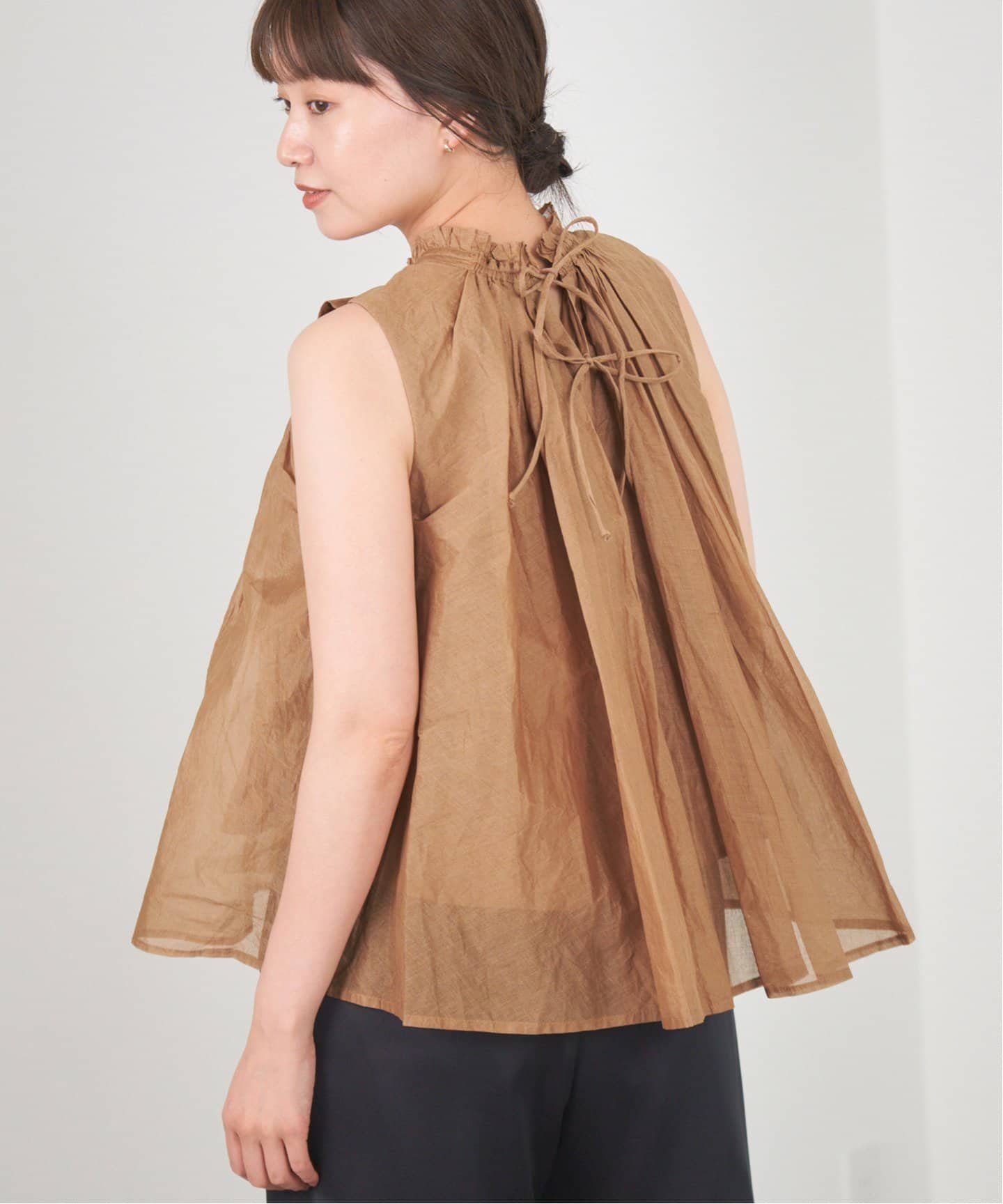 IENA MARILYN MOON/マリリンムーン Sheer gather BL ブラウス イエナ トップス シャツ・ブラウス ブラック ベージュ ホワイト【送料無料】のサムネイル