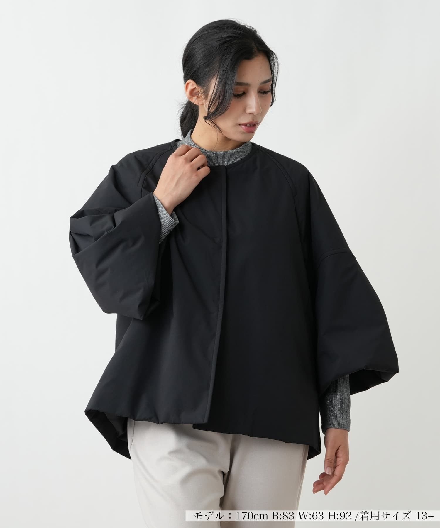 Leilian PLUS HOUSE コート【BOURGE】 レリアン プラスハウス ジャケット・アウター ステンカラーコート グレー ブラック ベージュ