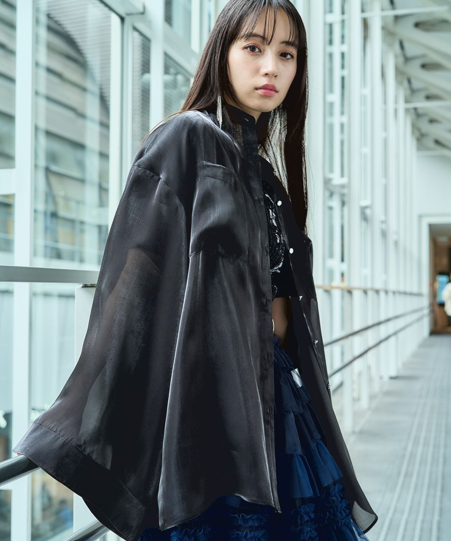 Sleeveless - HARE ワイドシアーシャツ ハレ トップス シャツ・ブラウス パープル ブラック【送料無料】