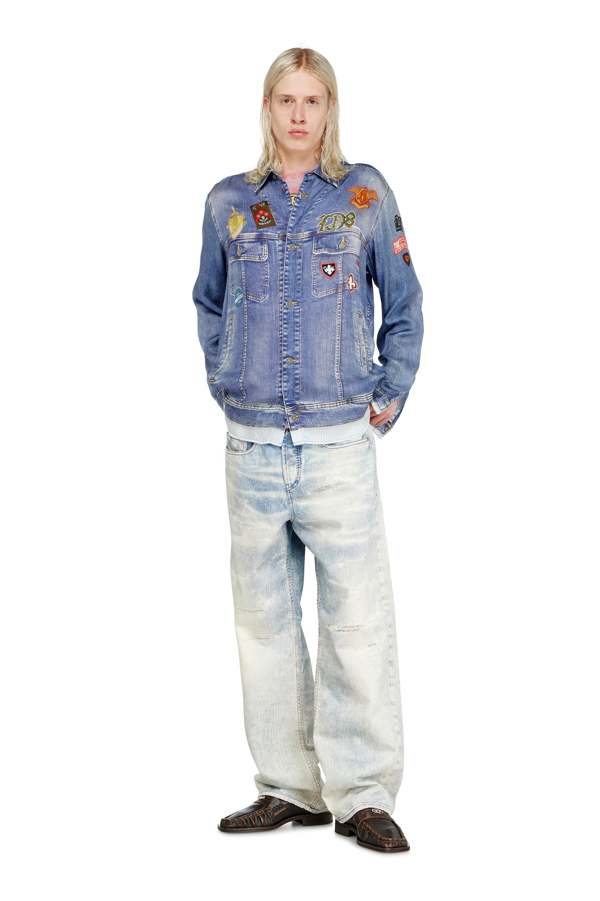 メンズ シャツ S-SIMPLY-PATCH ディーゼル トップス シャツ・ブラウス ブルー