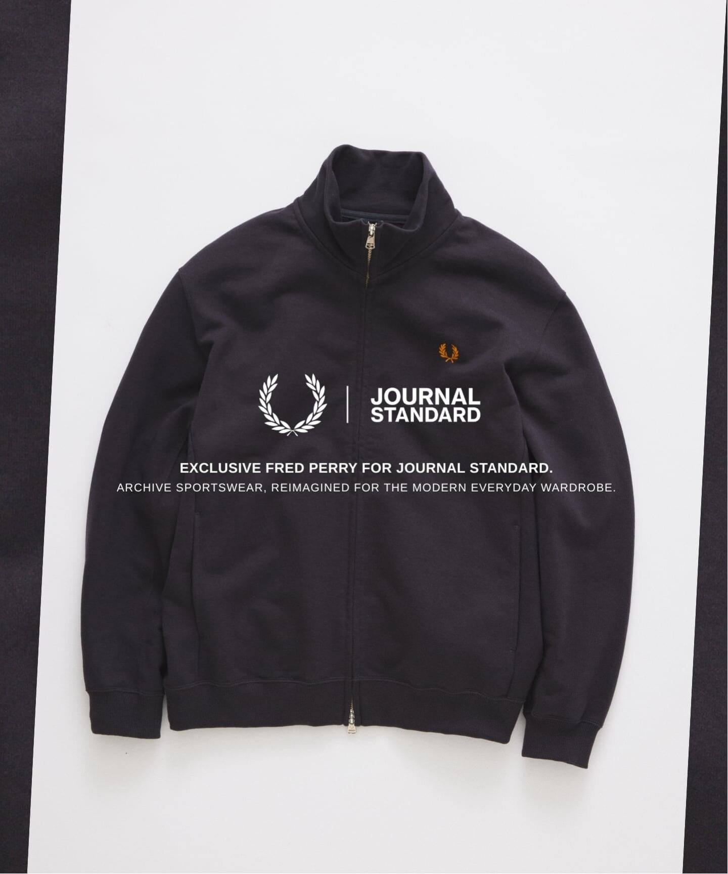 JOURNAL STANDARD 《予約》FRED PERRY / フレッドペリー 別注 スウェット トラック ジャケット ジャーナル スタンダード トップス スウェット・トレーナー ブラック ブラウン【送料無料】