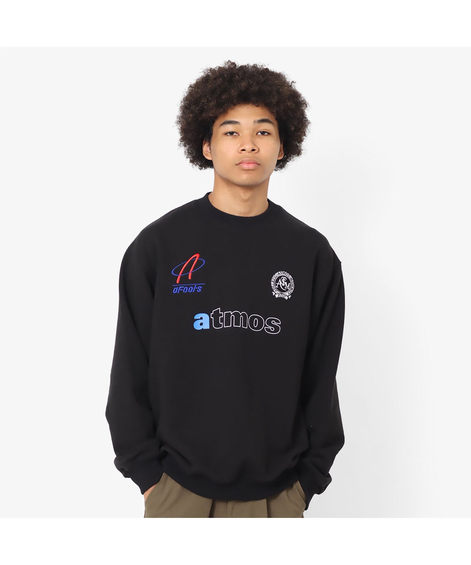 atmos atmos Uniform Crewneck Sweatshirt BLACK 23FA-I アトモス トップス スウェット・トレーナー ブラック【送料無料】
