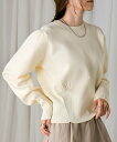 【SALE/20%OFF】Bab スウェットライクウエスト切替ニットトップス バブ / ブージュルード トップス ニット ホワイト ベージュ【送料無料】