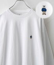 coen ワンポイントベア刺繍ロングスリーブTシャツ コーエン トップス カットソー Tシャツ ホワイト ブラック ネイビー