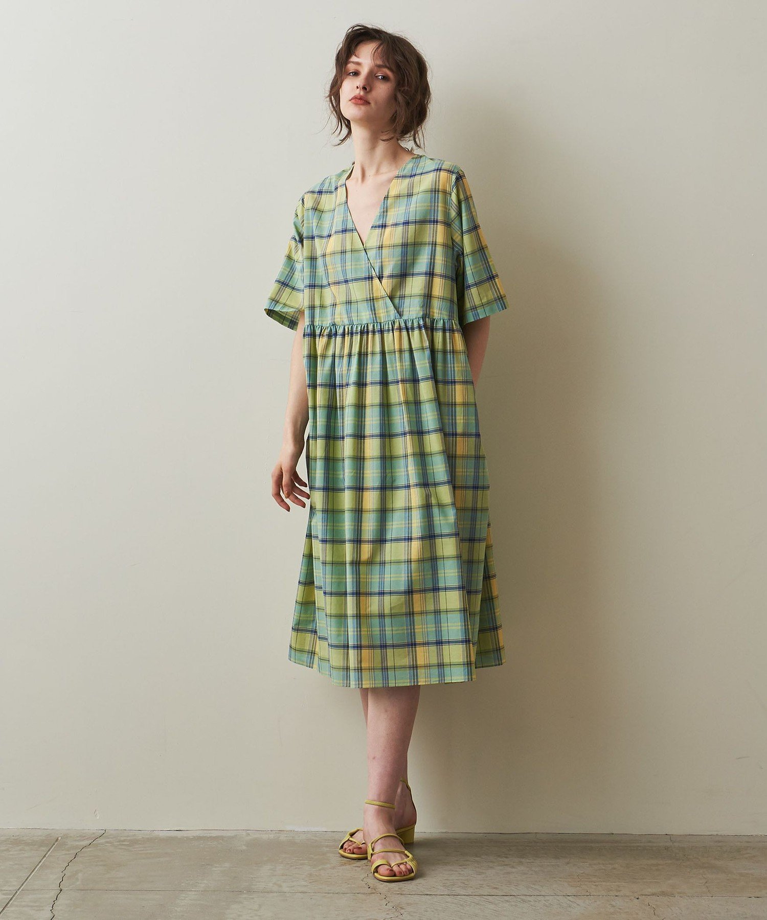 ySALE^50%OFFzSteven Alan Steven AlanCOTTON SILK CHECK DRESS/s[X iCebhA[Y AEgbg s[XEhX s[X O[ bhyz