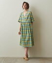 Steven Alan ＜Steven Alan＞COTTON SILK CHECK DRESS/ワンピース ユナイテッドアローズ アウトレット ワンピース・ドレス ワンピース グリーン レッド