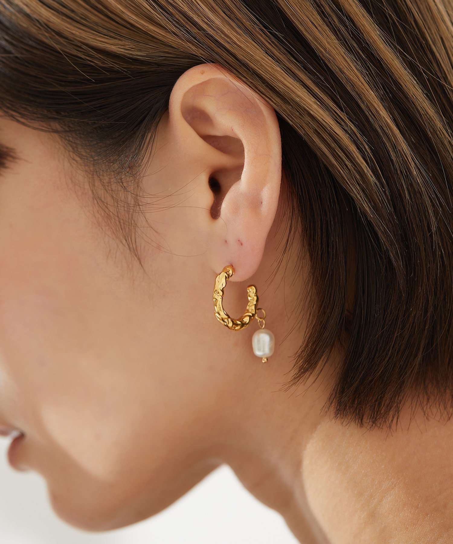 【SALE／42%OFF】aroco バロックパールフープピアス ヴィータフェリーチェ アクセサリー・腕時計 ピアス ゴールド