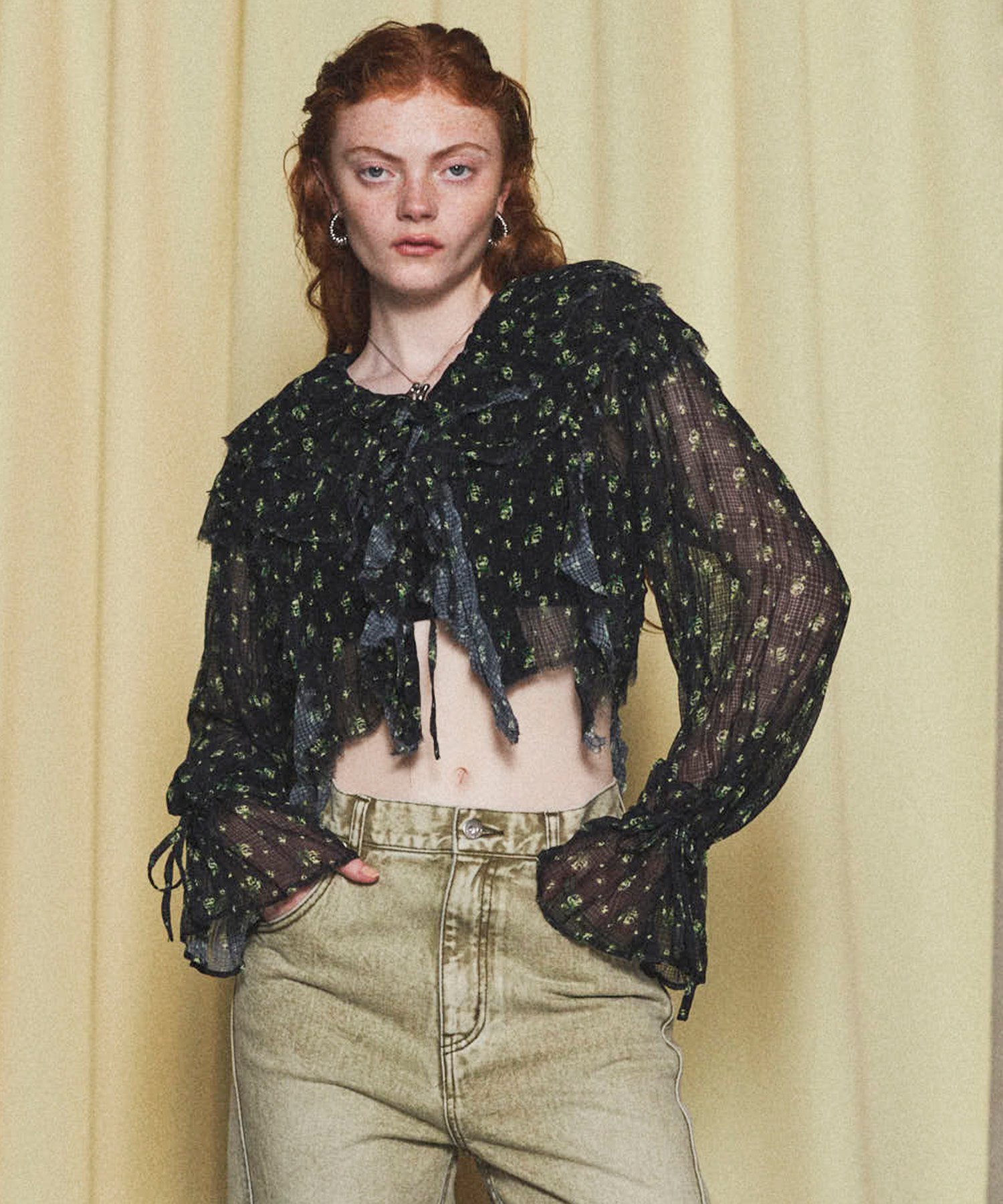 MAISON SPECIAL Ruffle Blouse メゾンスペシャル トップス シャツ・ブラウス ホワイト イエロー ブラック【送料無料】のサムネイル