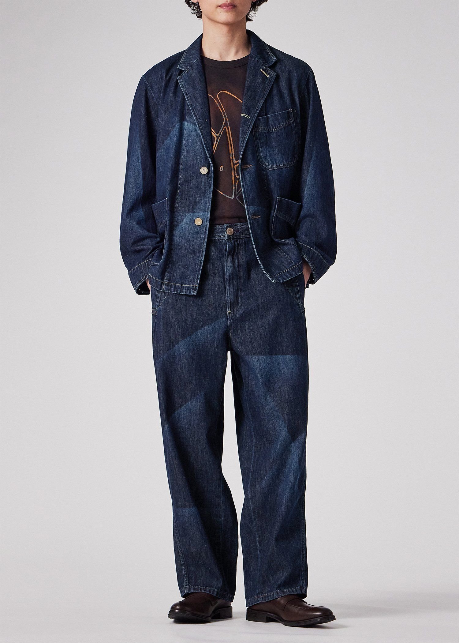 【SALE／20%OFF】PS Paul Smith RED EAR サンフェードデニム ワイドトラウザーズ ポール・スミス パンツ スラックス・ドレスパンツ ネイビー【送料無料】