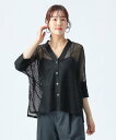 BEAMS HEART WOMEN メッシュ Vネック カーディガン ビームス ハート トップス シャツ・ブラウス ホワイト ブラック【送料無料】