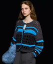 MAISON SPECIAL Hand-knitted Cardigan メゾンスペシャル トップス カーディガン ピンク ブラック グレー【送料無料】