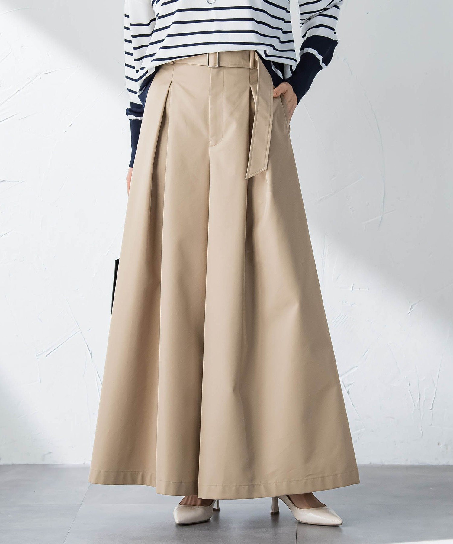 LAUTREAMONT スーパーワイドチノパンツ≪花粉防止/撥水≫ ロートレアモン パンツ その他のパンツ ネイビー ベージュ
