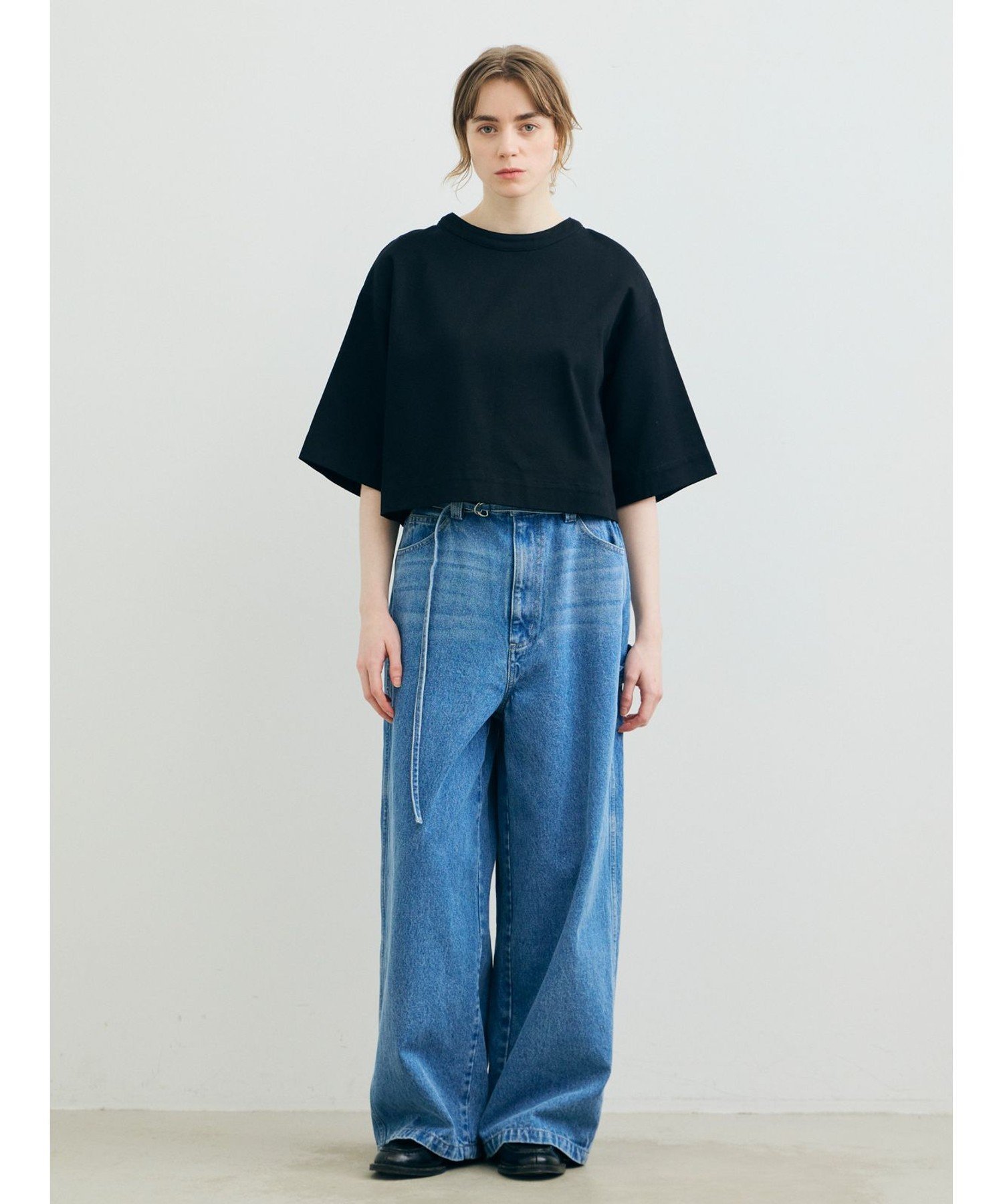 MARMARMAR MARMARMAR ドリルフロンタブルプルオーバー マーコート トップス カットソー・Tシャツ ブラック イエロー ピンク