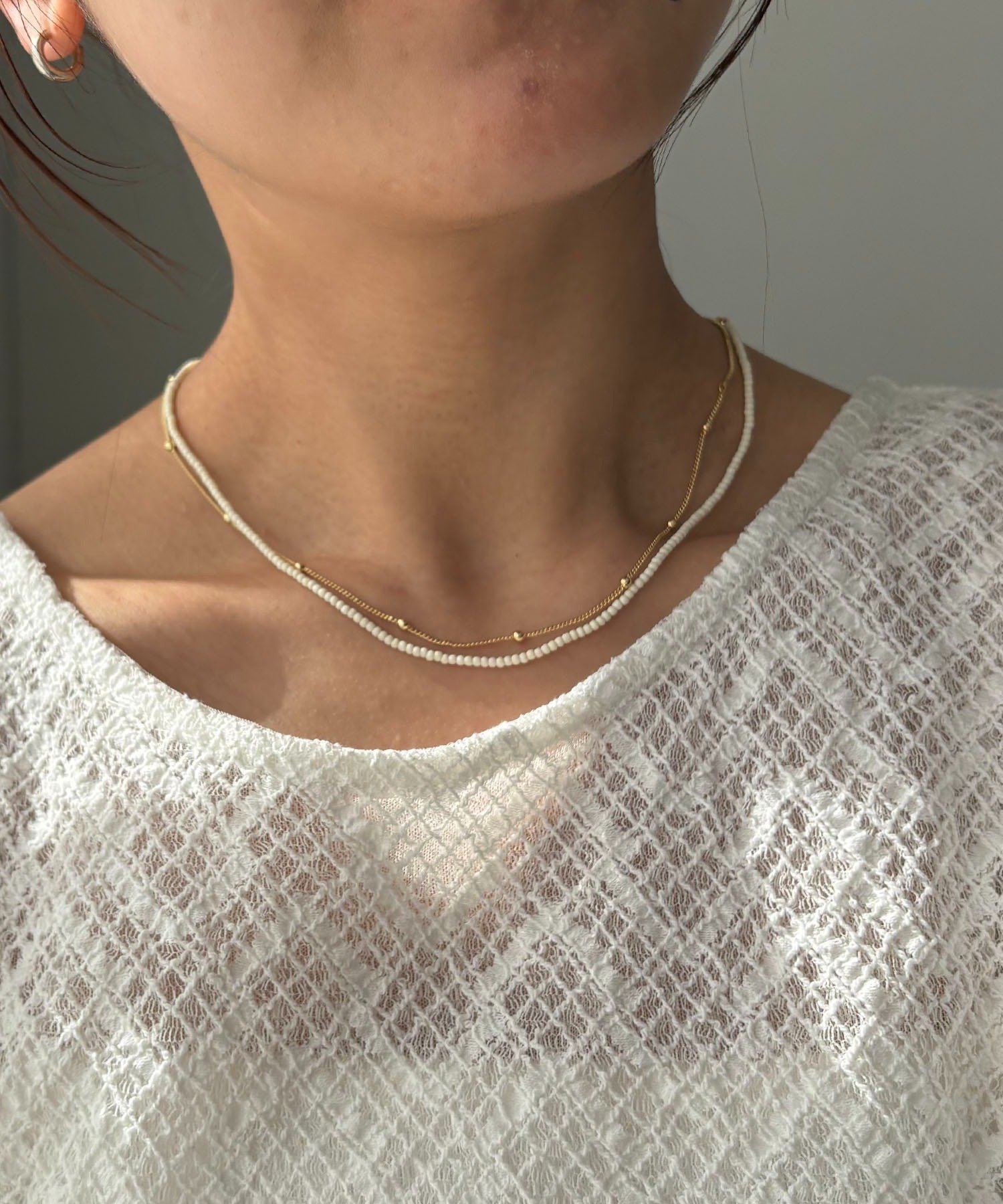 CAPRICIEUX LE'MAGE ＜GOLDY/ゴールディ＞ビーズチェーンSETネックレス カプリシュ　レマージュ アクセサリー・腕時計 リング・指輪 ゴールド シルバー