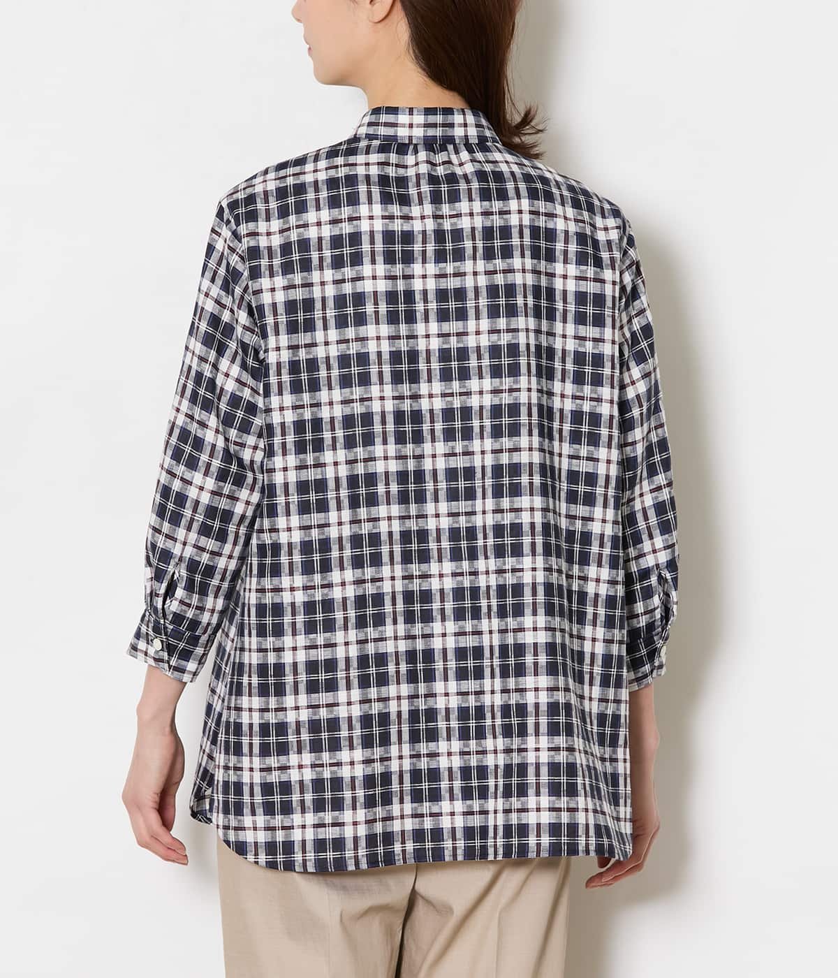 NEWYORKER WOMEN Sunlight NEWYORKER Tartan 7分袖チュニックシャツ ニューヨーカー トップス シャツ・ブラウス ネイビー