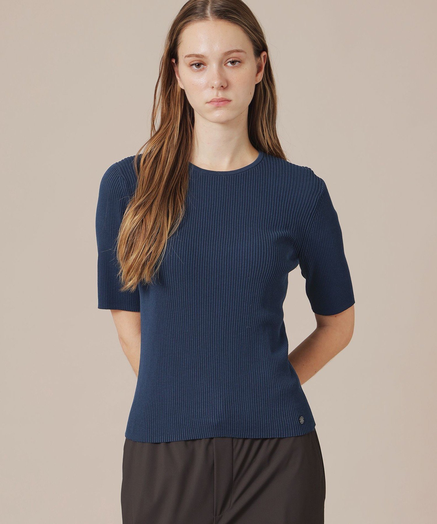 【SALE／40%OFF】MACKINTOSH LONDON 【WEB・一部店舗限定】ハイツイストリブコットンプルオーバー マッキントッシュ ロンドン トップス ニット ホワイト ネイビー イエロー【送料無料】
