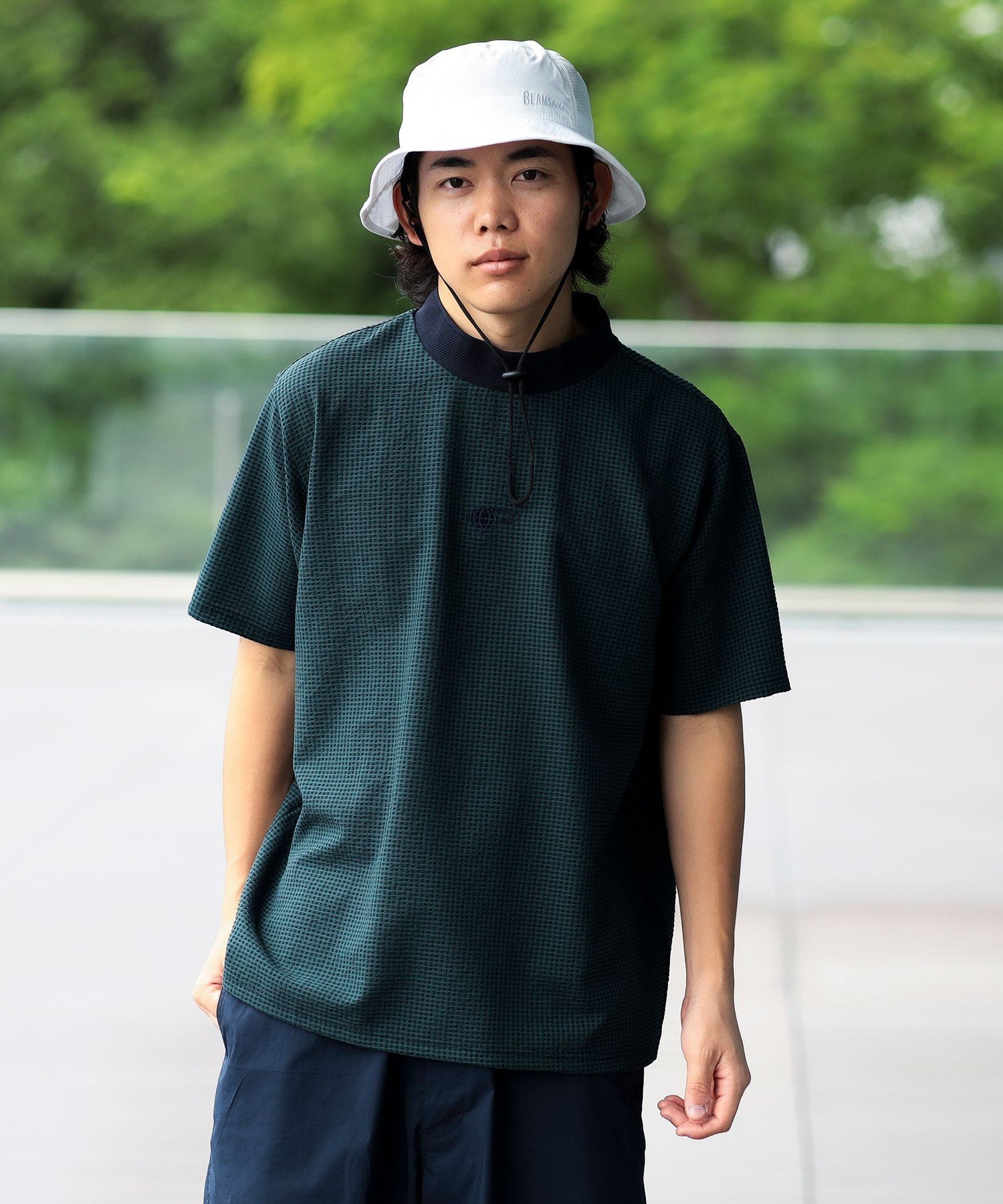 BEAMS GOLF ORANGE LABEL ORANGE LABEL / ドットエア(R)メッシュ モックネックシャツ(吸水速乾) ビームス ゴルフ トップス スウェット・トレーナー ブラック ブラウン【送料無料】