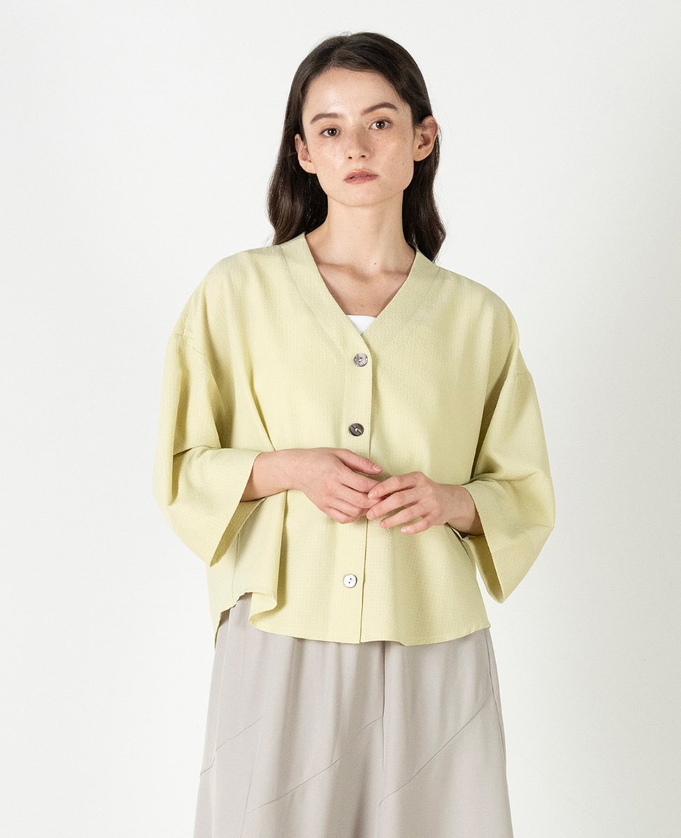 【SALE／20%OFF】MELROSE CLAIRE 【Vネックカットカーディガン】 メルローズクレール トップス カーディガン イエロー ブラウン ブラック【送料無料】