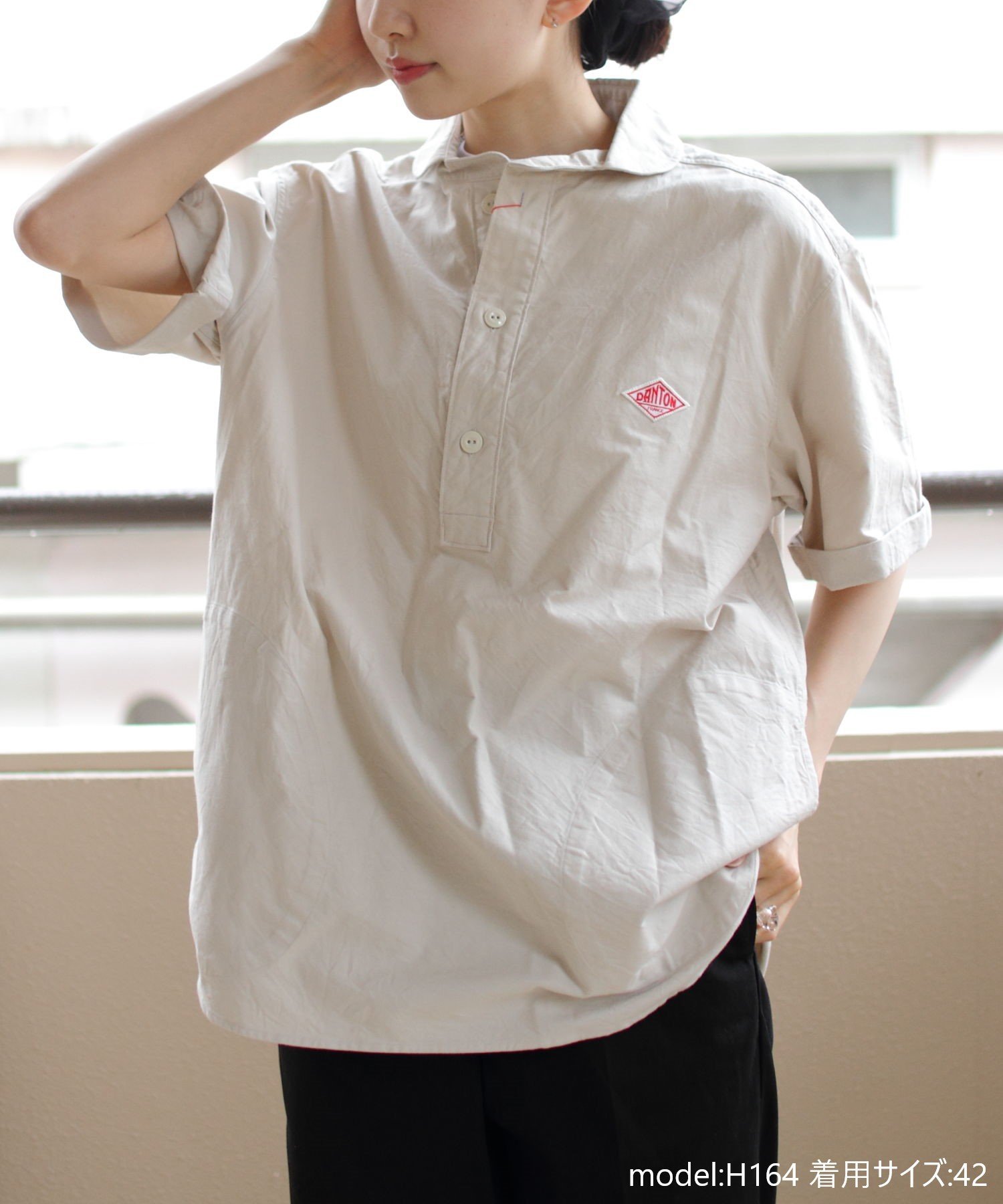 楽天Rakuten FashionDANTON DANTON/（M）OX PULLOVER SHORT SLEEVE ステップス トップス シャツ・ブラウス ベージュ ホワイト【送料無料】