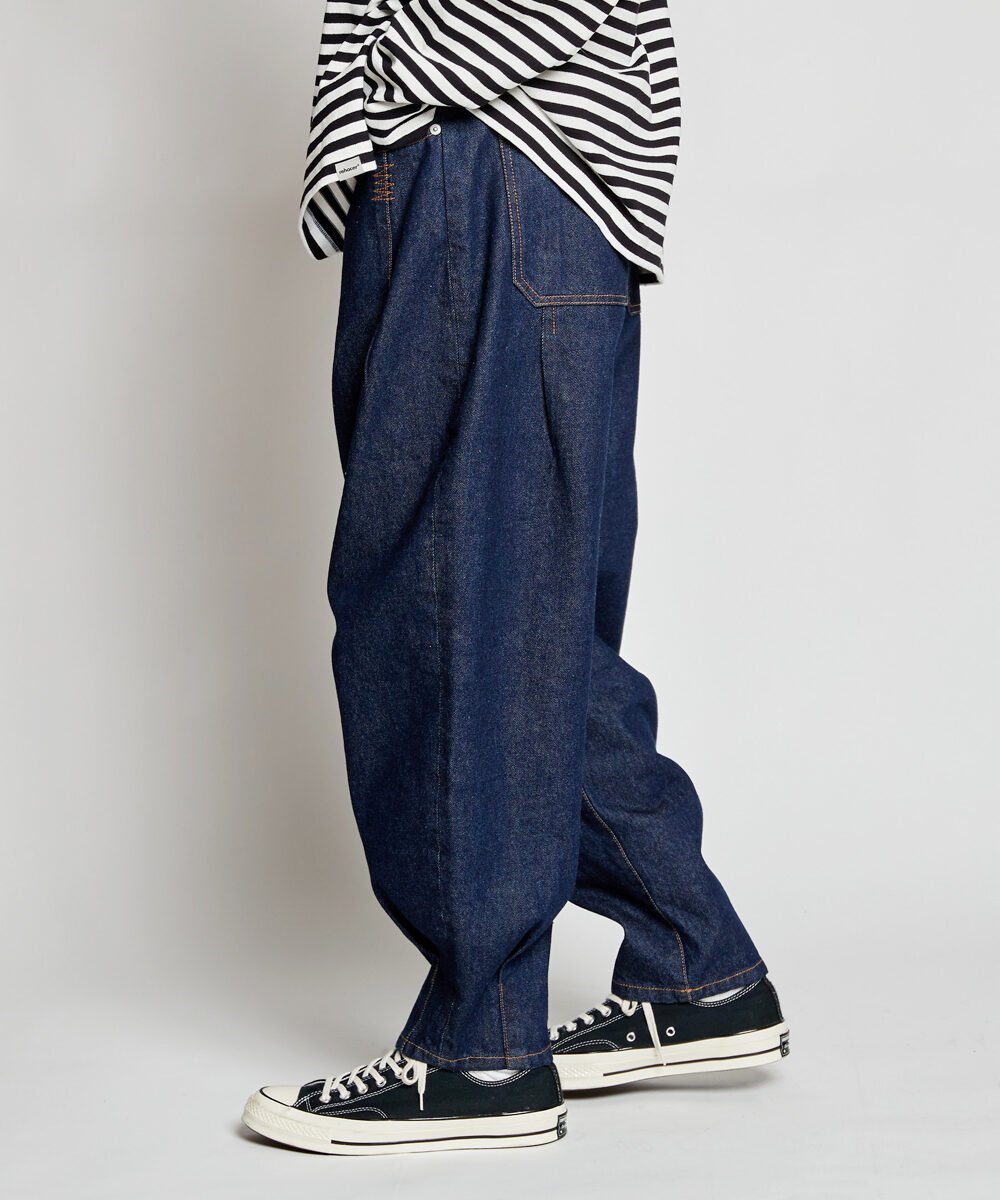 rehacer rehacer:Cocoon Denim Pants レアセル パンツ ジーンズ・デニムパンツ ブルー ネイビー【送料無料】