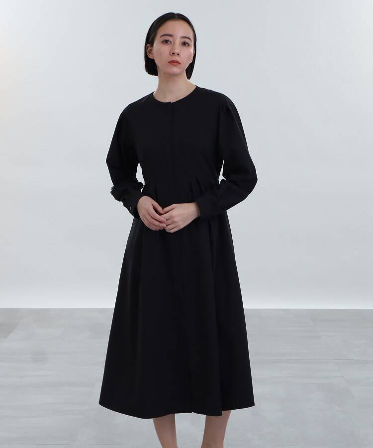 【SALE／50%OFF】INDIVI 【洗える/2WAY】タックフレアワンピース インディヴィ ワンピース・ドレス その他のワンピース・ドレス ブラック ベージュ【送料無料】