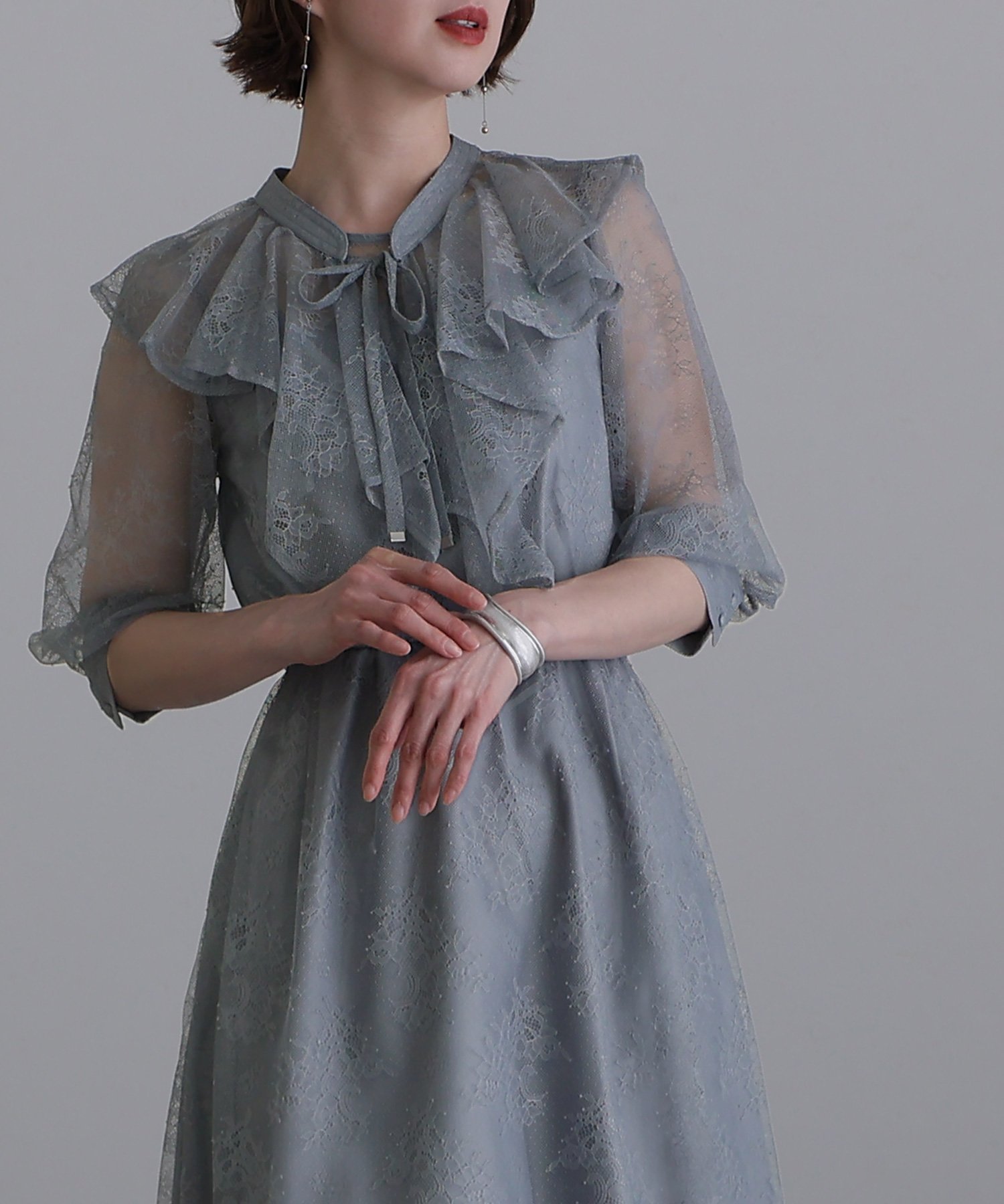 PourVous 襟付き2wayドレス結婚式パーティードレスお呼ばれオケージョンドレス同窓会 プールヴー ワン..