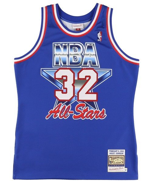 Mitchell & Ness マジック・ジョンソン オールスター オーセンティックジャージ 1992 ALL STAR WEST A-Jersey - Magic Johnson ルーキーユーエスエー トップス その他のトップス ブルー【送料無料】