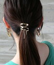 【SALE/70%OFF】colleca la クロスメタルヘアカフ/ヘアフック コレカラ ヘアアクセサリー その他のヘアアクセサリー シルバー ゴールド