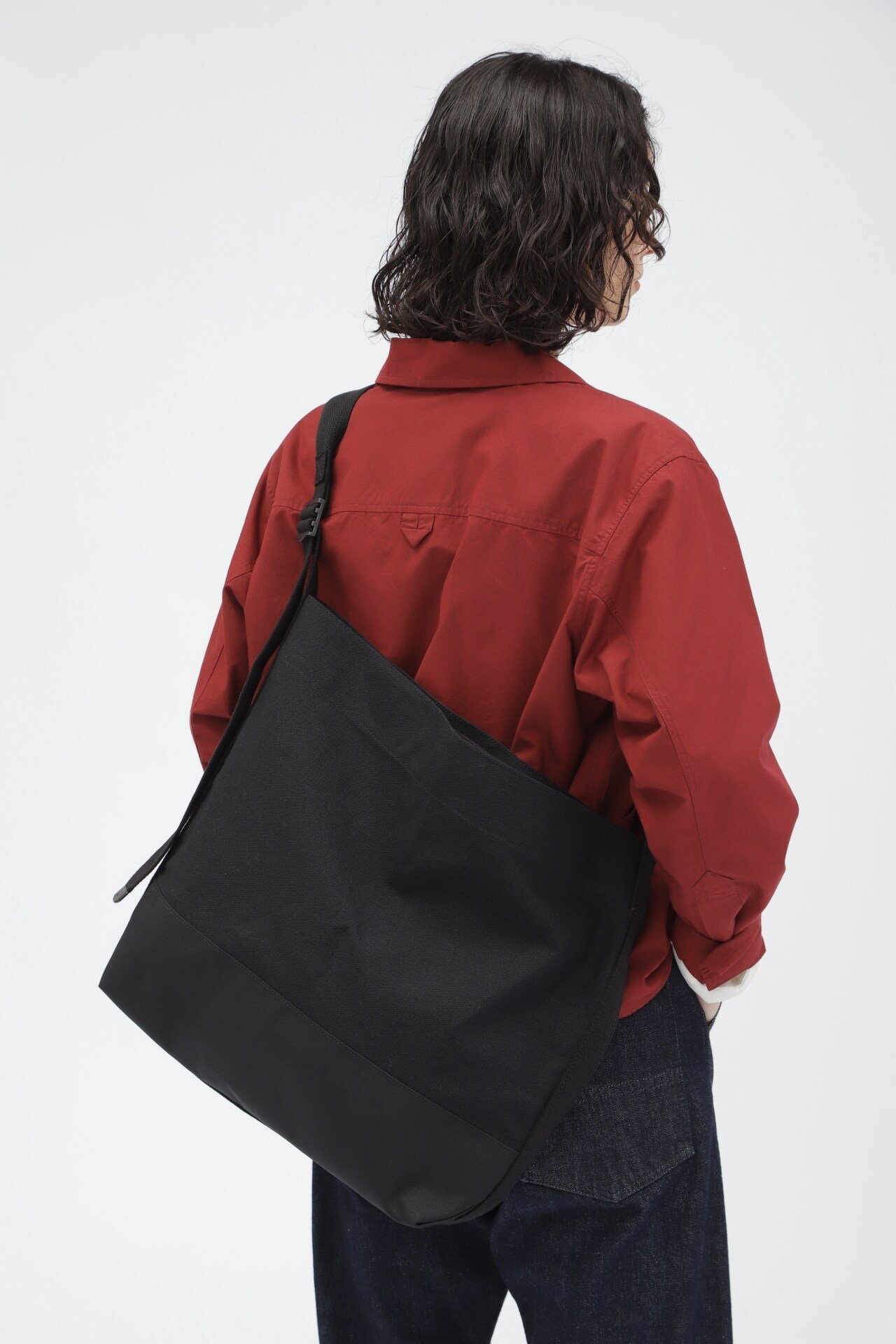 MHL.トートバッグ 無地 ブラック MHL.◇トートバッグ/キャンバス/BLK/無地|ファッション