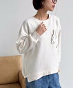 rps ブラブラ動物刺繍裾ドロスト裏起毛プルオーバー アールピーエス トップス スウェット・トレーナー グレー ホワイト