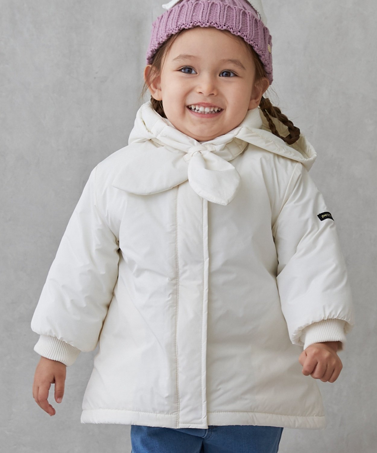 petit main 【WEB限定販売】ロング中綿ジャケット ナルミヤオンライン ジャケット・アウター ブルゾン・ジャンパー ベージュ【送料無料】のサムネイル