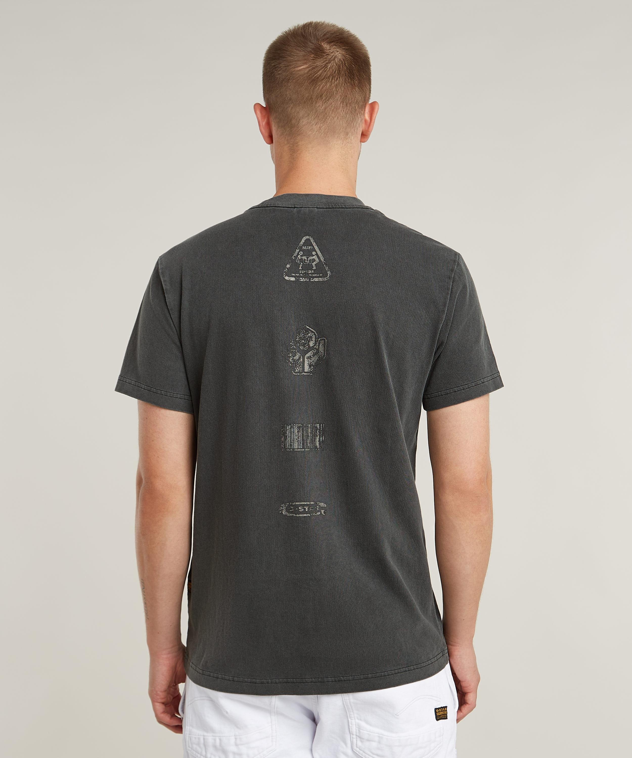 【公式ショップ】SHIPPING GRAPHIC OVERDYED T-SHIRT/オーバーダイルーズグラフィックTシャツ ジースターロゥ トップス カットソー・Tシャツ グレー