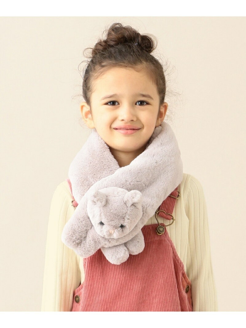 【SALE／50%OFF】ANY KIDS アニマルマフラー エニィ ファッション雑貨 マフラー・ストール・ネックウォーマー ベージュ ピンク グレーのサムネイル