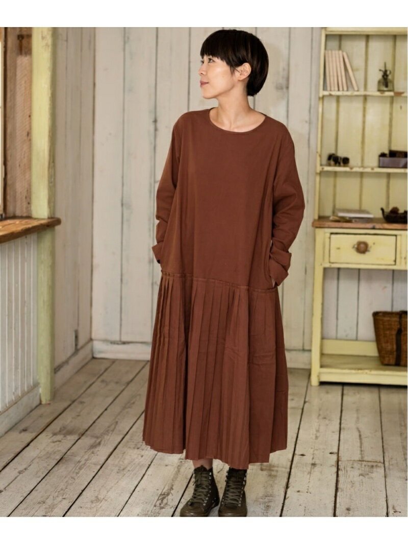 riziere riziere/(W)【リンクコーデ】裾プリーツ切り替えローウエストワンピース リジェール ワンピース・ドレス その他のワンピース・ドレス ブラウン【送料無料】のサムネイル