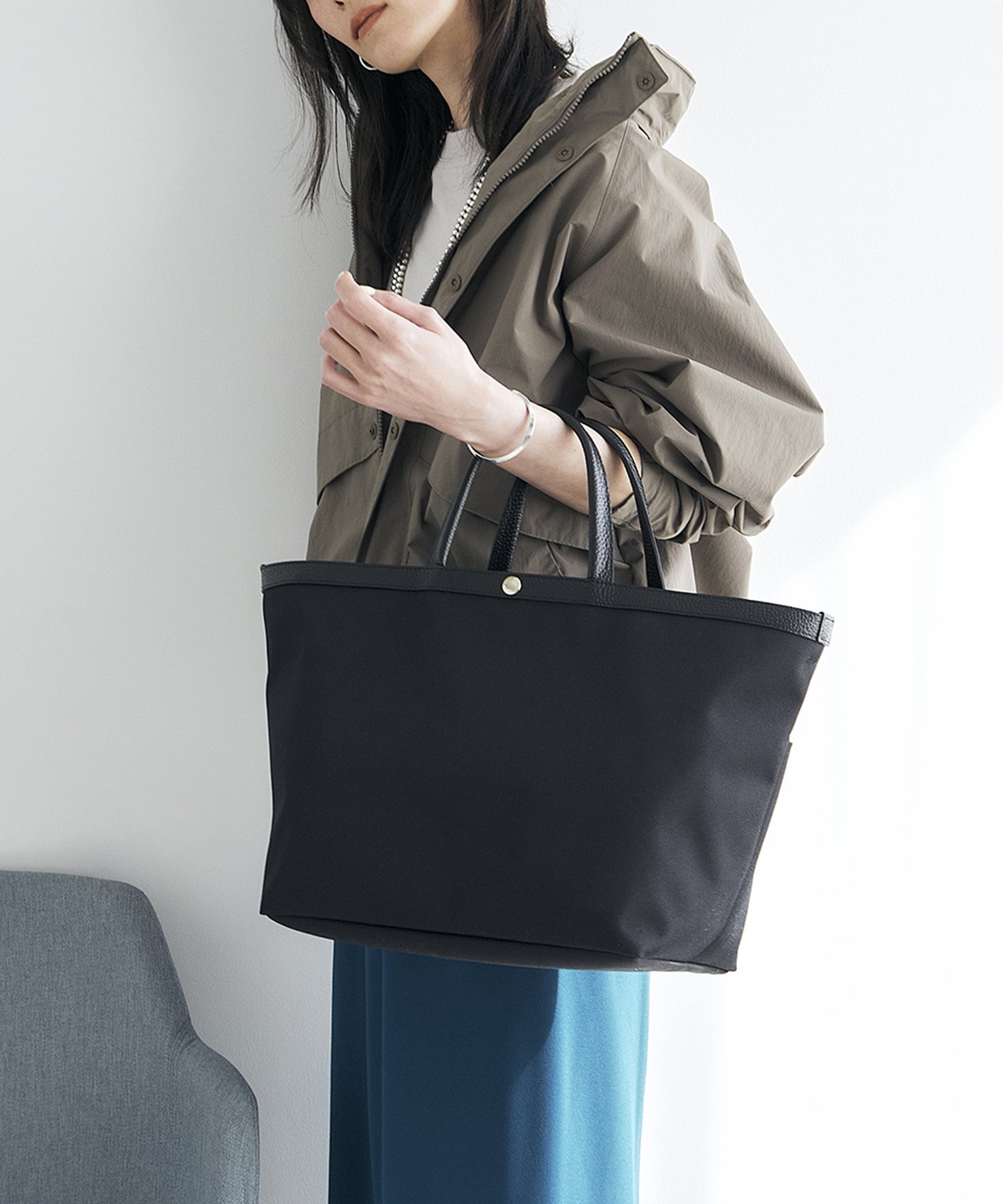 Breath TOPKAPI NORM ノーム リサイクル ポリエステル シュリンクレザー コンビ A4 トート バッグ トプカピ バッグ トートバッグ ブラック グレー ブルー ピンク【送料無料】のサムネイル