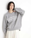 【SALE/20%OFF】THE SHOP TK スウェットライクロゴニット ザ ショップ ティーケー トップス カットソー・Tシャツ オレンジ ブラック グレー【送料無料】