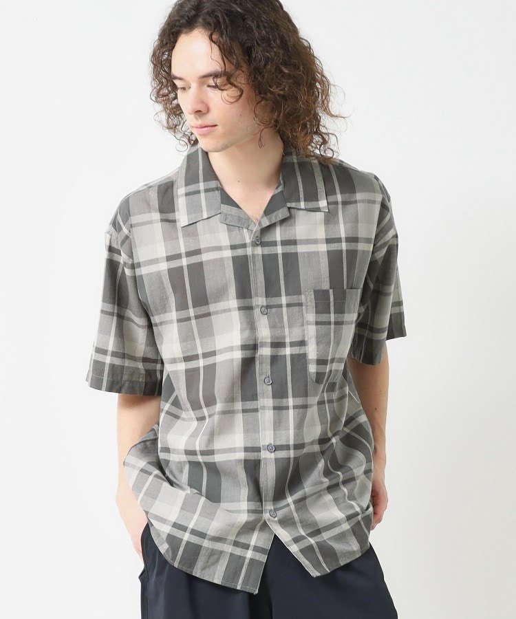 【SALE/20%OFF】Dessin 【洗える】マドラスチェック柄シャツ デッサン トップス シャツ・ブラウス グレー ブルー【送料無料】