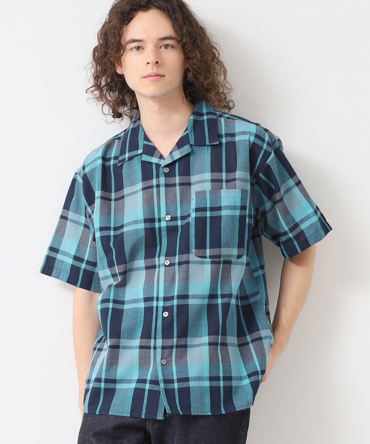 【SALE／20%OFF】Dessin 【洗える】マドラスチェック柄シャツ デッサン トップス シャツ・ブラウス グレー ブルー【送料無料】