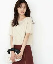 PROPORTION BODY DRESSING <ハンドウォッシャブル>ダイヤ柄半袖ニット プロポーションボディドレッシング トップス ニット ブラウン ホワイト グレー【送料無料】