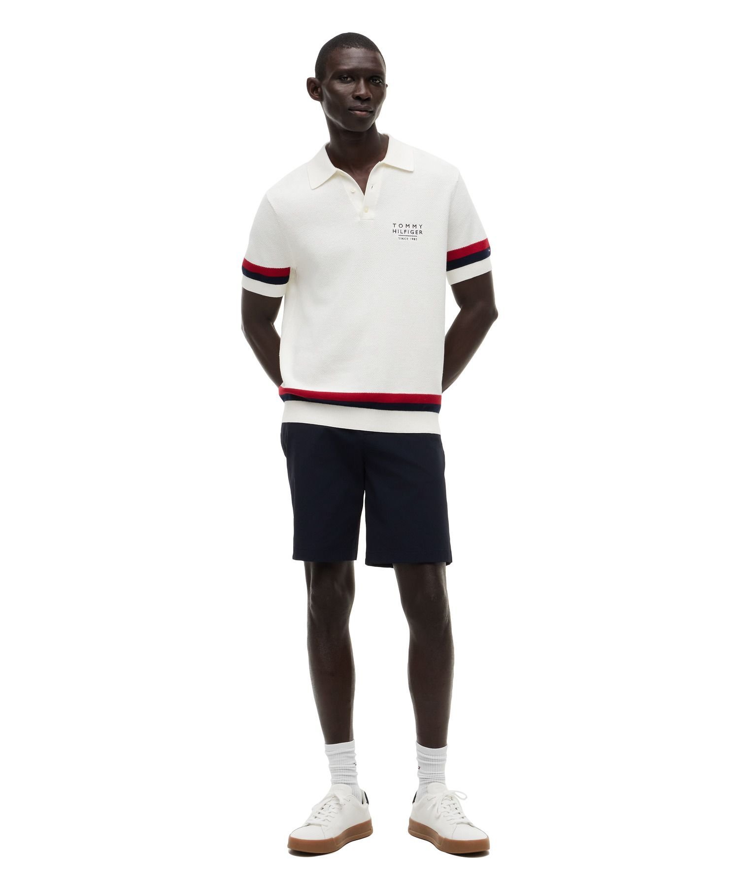 【公式】1-2エラスティックバンドテックショートパンツ26SS トミーヒルフィガー パンツ その他のパンツ ホワイト ネイビー