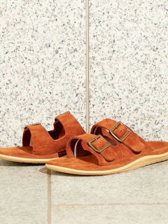 Double Strap Slippers 1431-499-7106: Brown Double Strap Slippers 1431-499-7106: Brown