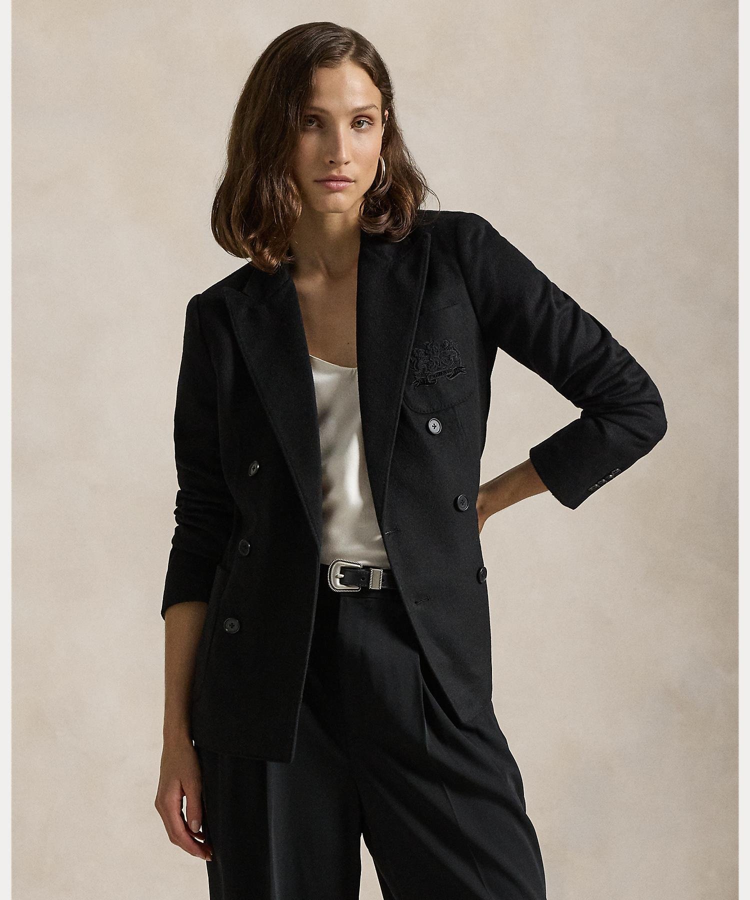 【SALE／30%OFF】POLO RALPH LAUREN ロゴクレスト ブラッシュド ブレザー ラルフローレン ジャケット・アウター テーラードジャケット・ブレザー ブラック【送料無料】のサムネイル