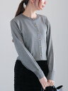 【SALE/60%OFF】Te chichi ビジュー釦ラメクルーカーディガン テチチ トップス カーディガン ネイビー グレー