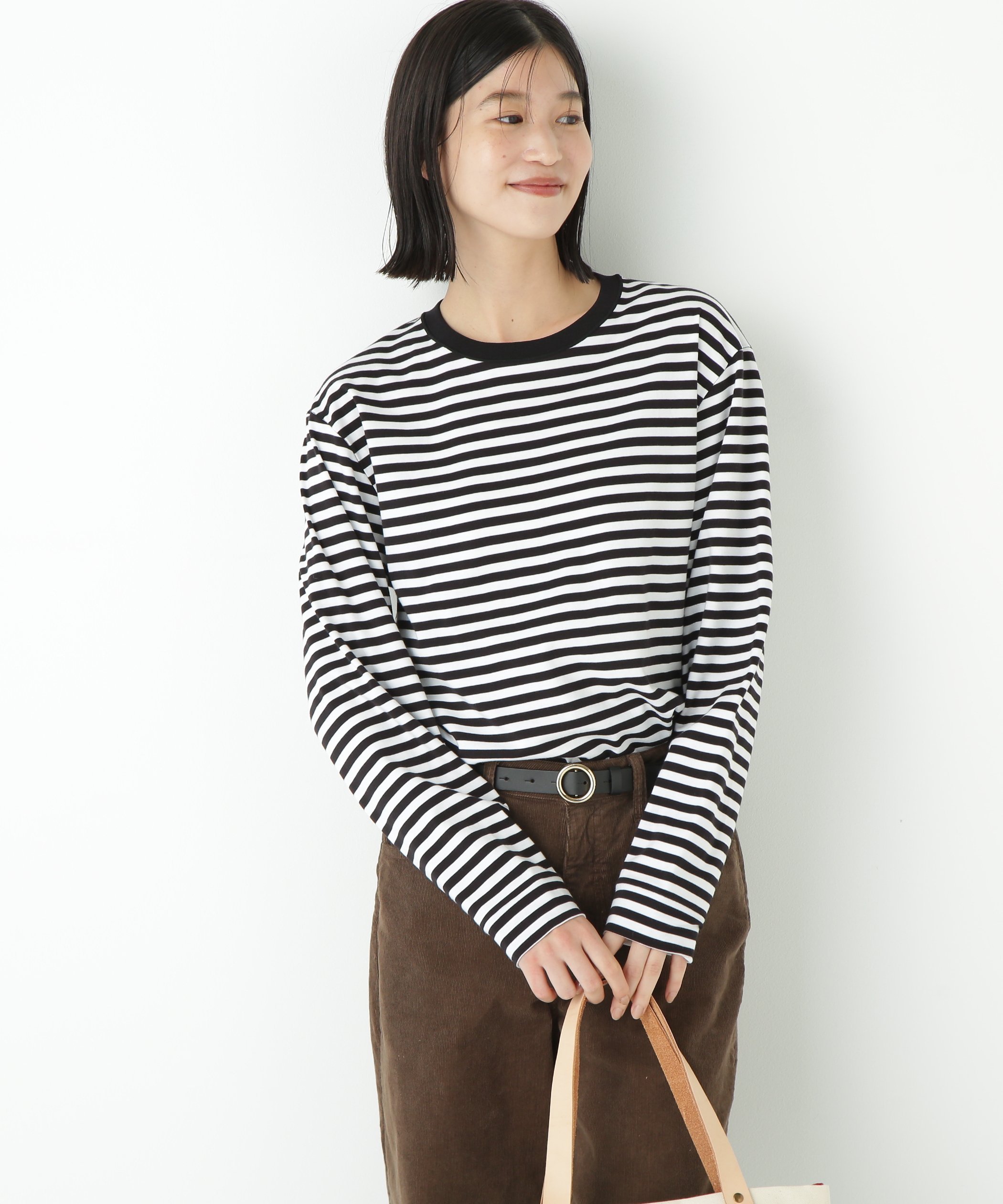 human woman ◆ゼロロックコットンスムースボーダーカットソー ヒューマン ウーマン トップス カットソー・Tシャツ