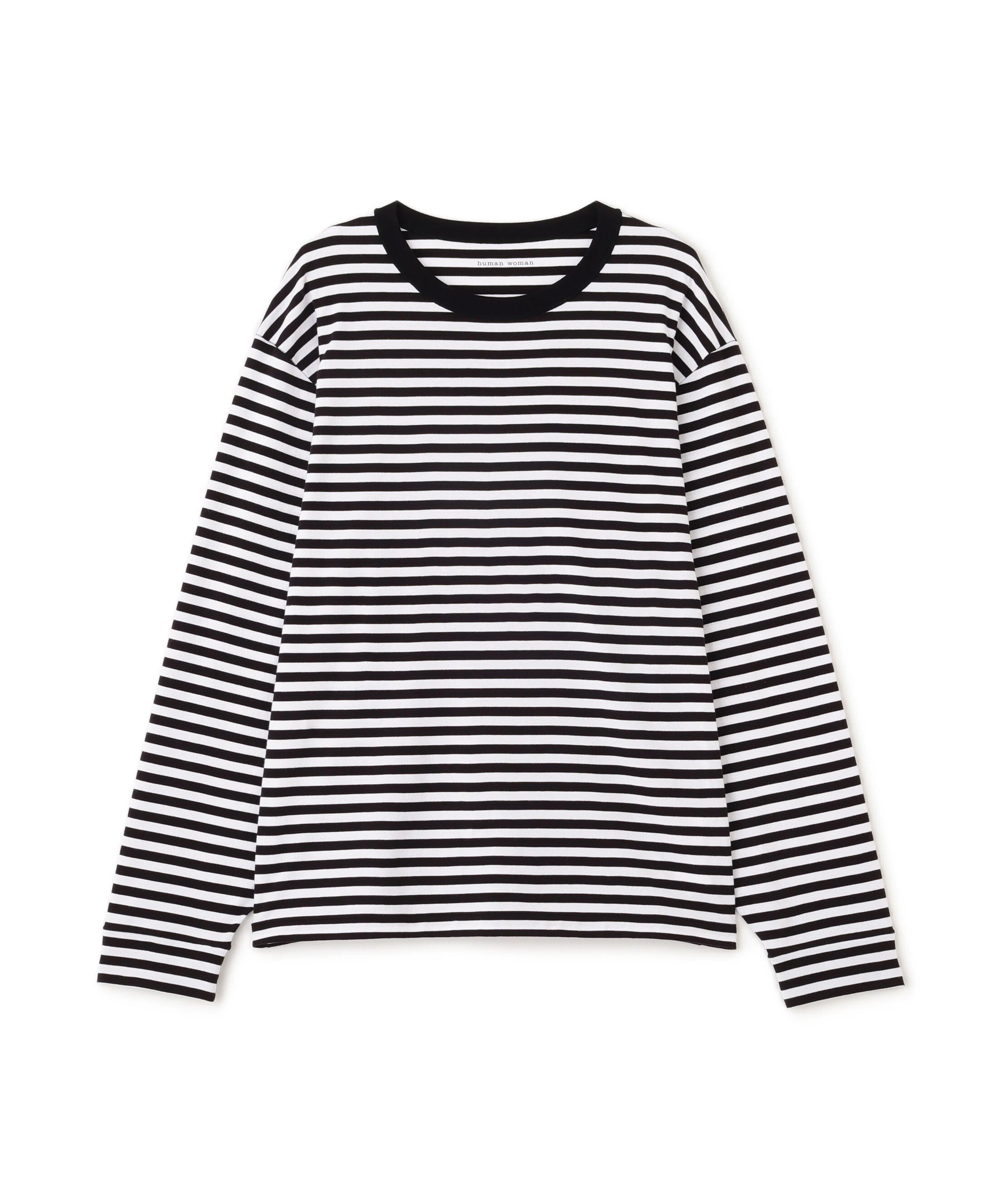 human woman ◆ゼロロックコットンスムースボーダーカットソー ヒューマン ウーマン トップス カットソー・Tシャツ