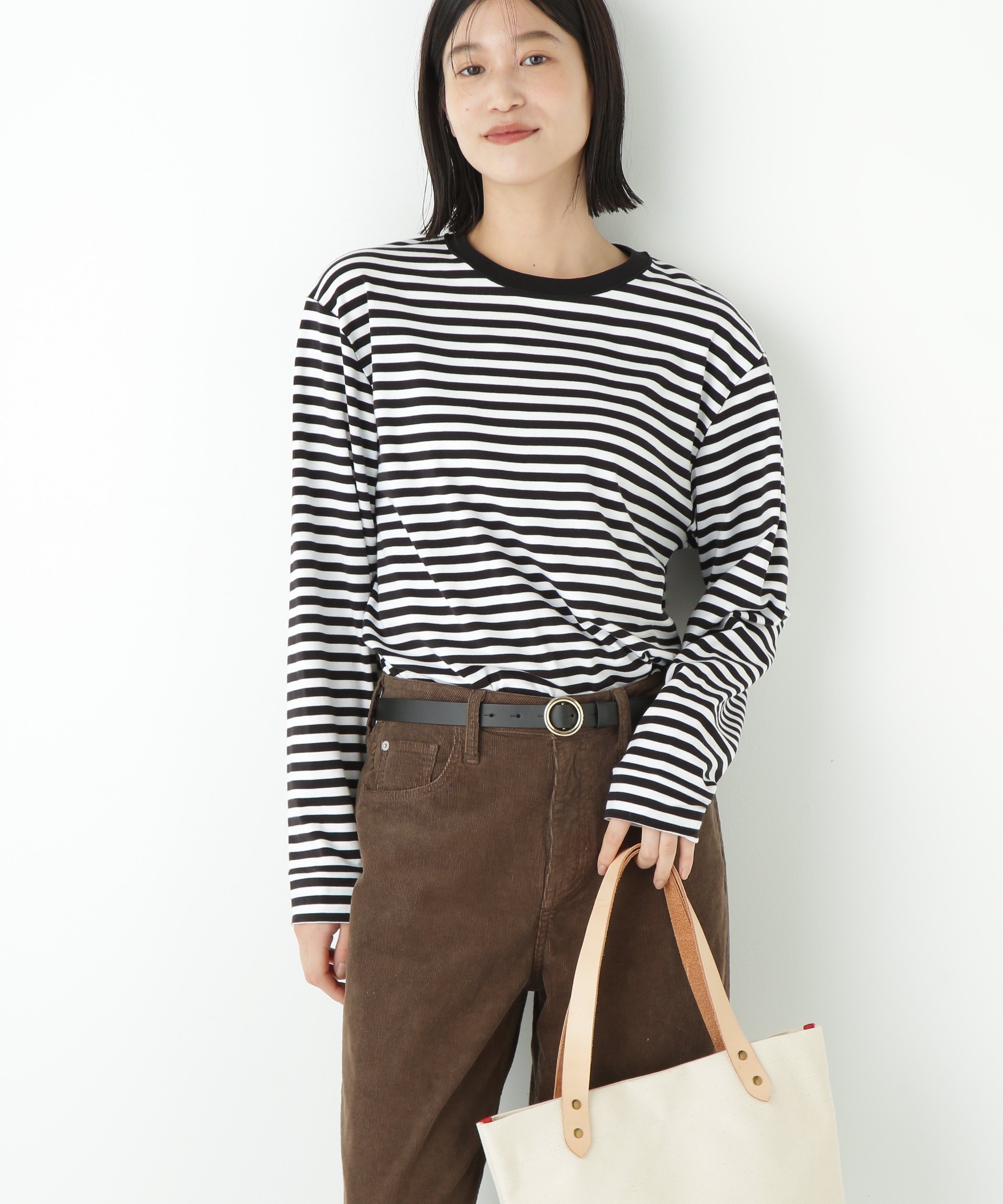 human woman ◆ゼロロックコットンスムースボーダーカットソー ヒューマン ウーマン トップス カットソー・Tシャツ