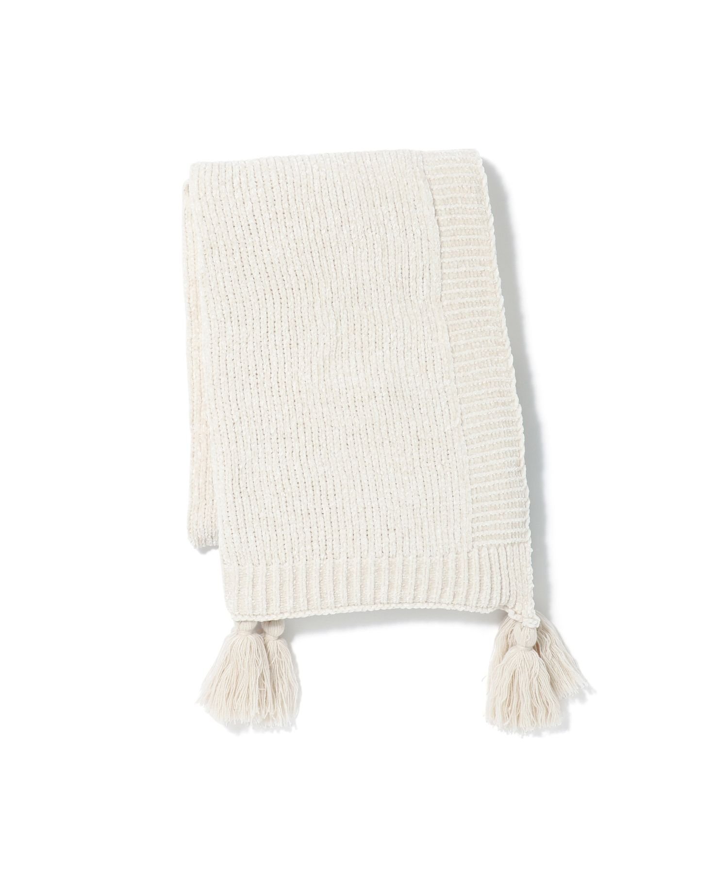 Francfranc シャーリー スロー(ひざ掛け) 1500*800 アイボリー フランフラン インテリア・生活雑貨 ブランケット・ひざ掛け ホワイト