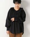 【SALE／30%OFF】IENA 【NE QUITTEZ PAS/ヌキテパ】C DOBBYフリルカラーブラウス イエナ トップス シャツ・ブラウス ブラック ホワイト【送料無料】