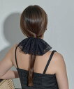 Phoebe ビッグフリルシュシュ ブラック ジュエルアディクト ヘアアクセサリー ヘアゴム ブラック